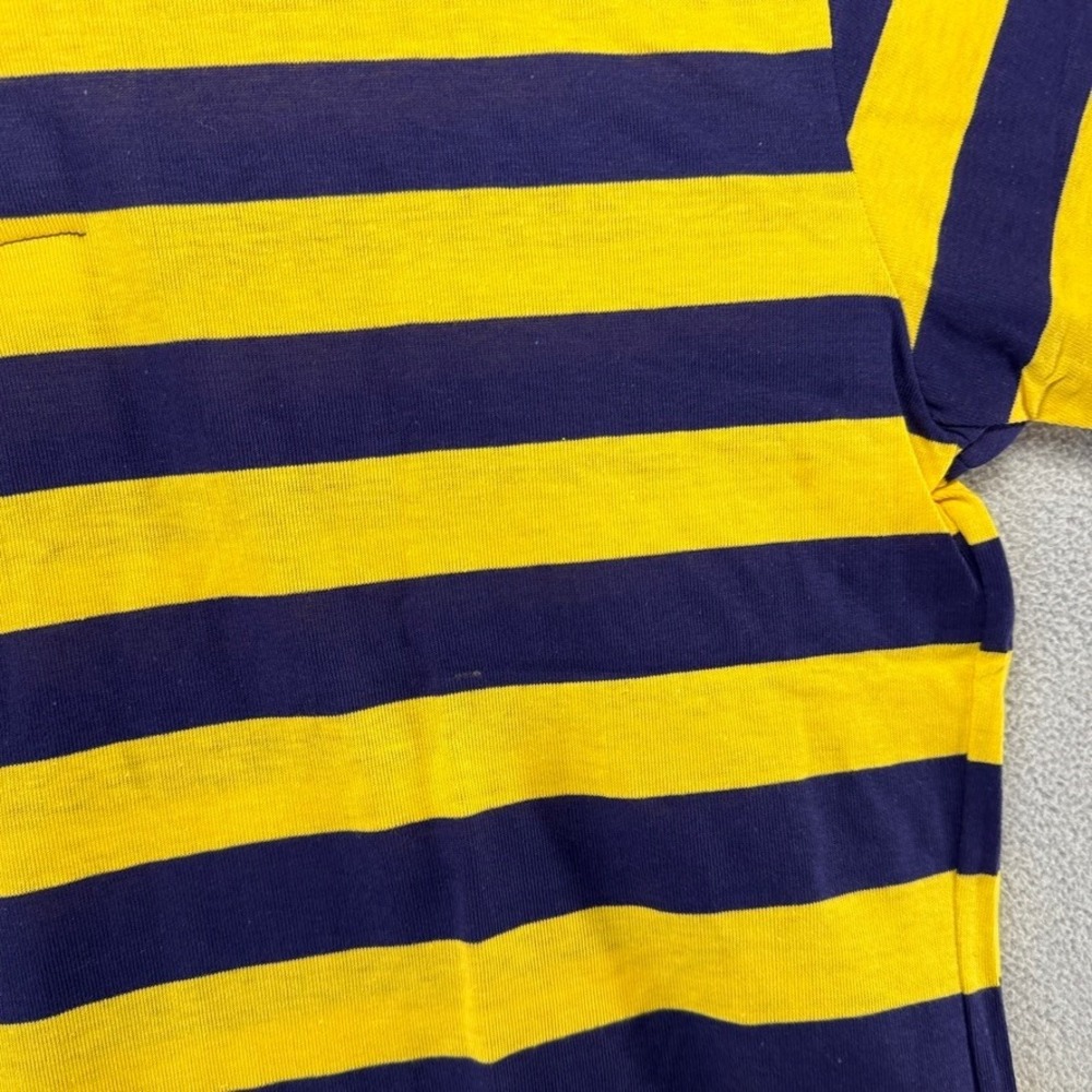 Vintage Gant Polo Shirt Mens XL Yellow Blue The Rugger Striped Deadstock 70s ivy - Picture 3 of 9